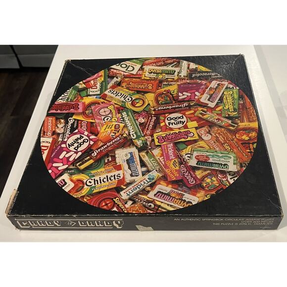 VTG Candy is Dandy Round Springbok Puzzle Over 500 Pieces 1981 COMPLETE! NICE!! - Picture 2 of 11